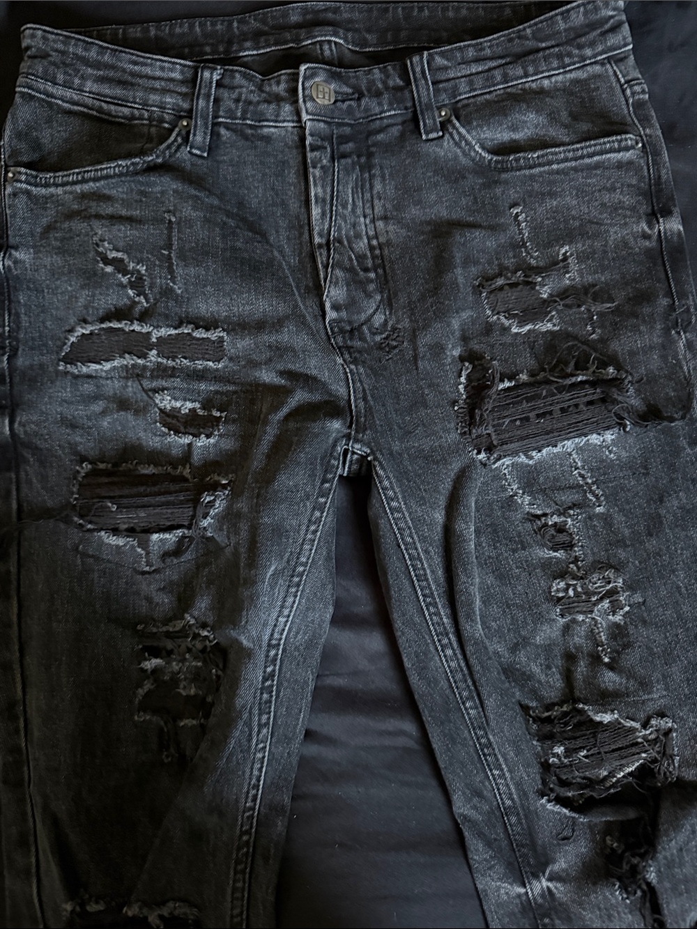 Ksubi Men's Distressed Black Skinny Jeans
